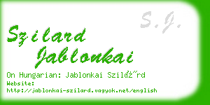 szilard jablonkai business card